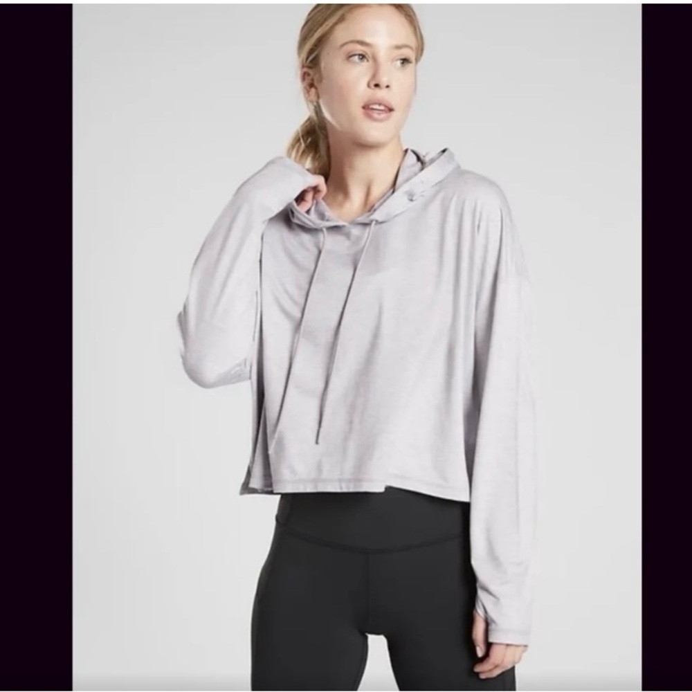 ATHLETA UPTEMPO SHORT HOODIE gray medium